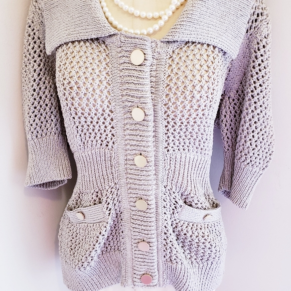 White House Black Market Sweaters - WHITE HOUSE BLACK MARKET SUBTLE METALLIC SWEATER